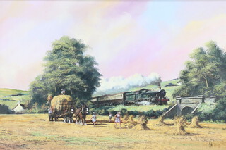 Alan King 1987, oil on canvas signed, "Harvest of Yesteryear" 49cm x 75cm with certificate 