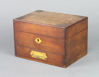 A 19th Century mahogany "apothecaries" cabinet with hinged lid the base fitted a drawer 13cm h x 20cm w x 15cm d 