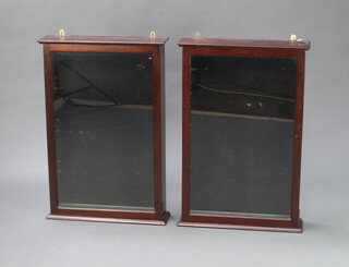 A pair of mahogany wall display cabinets 80cm h x 53cm w x 14cm d 