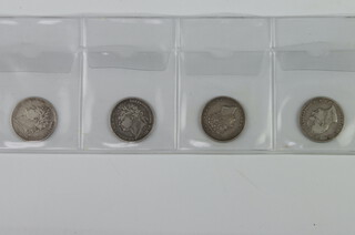 A George IV garnish shield shilling 1821, ditto 1824, 1826 and a William IV 1834  