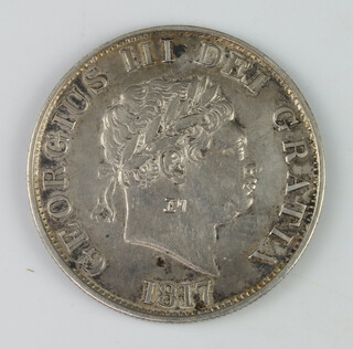 A George III small head 1817 half crown