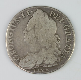 A George II half crown lima 1747 