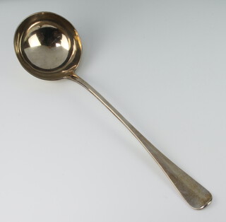 A Victorian silver Old English pattern rat tail ladle, London 1894, 282 grams