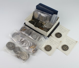 A quantity of commemorative crowns and coins etc 