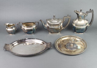 A silver plated 4 piece tea and coffee set and minor items 