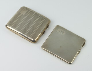 A silver engine turned cigarette case Birmingham 1937 and 1 other, gross weight 186 grams 