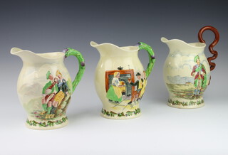 A Crown Devon Fieldings musical jug - Roamin in the Gloamin, ditto I Love a lassie and Auld Lang Syne, all 21cm   