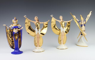 Four Franklin Mint figures - Lightning in gold 28cm, Sunrise in gold 28cm, Power 28cm and Sunlight in gold 28cm 