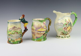 A Crown Devon musical jug Roamin in the Gloamin and 2 others 
