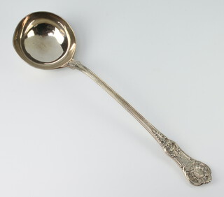A Victorian silver Kings pattern ladle with engraved crest London 1848, 306 grams 