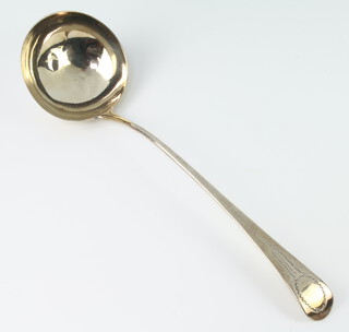 A George IV silver Old English pattern ladle with bright cut decoration London 1827, 156 grams 