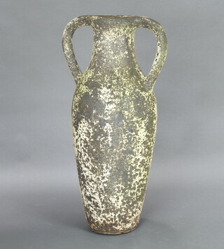An amphora style twin handled garden urn 90cm h x 47cm diam. 