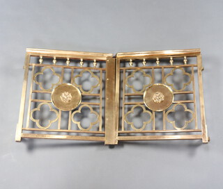 A pair of 19th Century gilt metal chancel gates 69cm h x 123cm w 