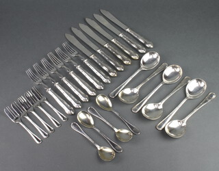 A set of silver plated ribbon and bow cutlery for 6 (27) 