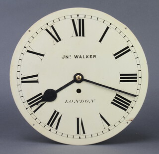 John Walker of London, a fusee wall clock with 30cm dial, the 12cm brass back plate marked 14043 Made by F W Elliott Ltd. England 1943 (no key, pendulum or case) 