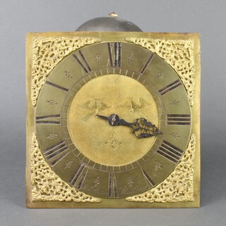 Henry Baker of Malling, a 17th/18th Century 30 hour single handled longcase clock bird cage movement, striking on bell with 26cm dial (no case, weights or pendulum) 