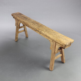 A Shandong style bench, the base with character marks and impressed 16 50cm h x 132cm w x 16cm d 