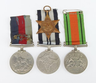An India General Service medal 1939-45, a France and Germany Star Defence medal and War medal