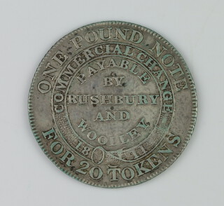 A Bilston one shilling silver token 1811 