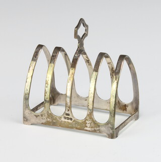 An Art Deco silver 6 bar arched toast rack, Sheffield 1939, 52 grams 