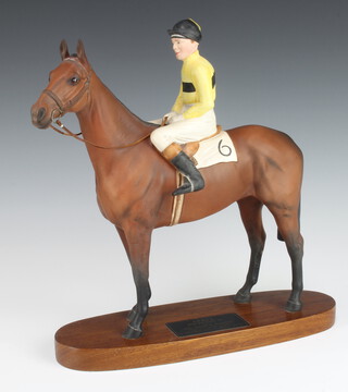 A Beswick Connoisseur model - Arckel with Pat Taffe Up 2084, raised on a wooden socle base, modelled by Arthur Gredington 30cm