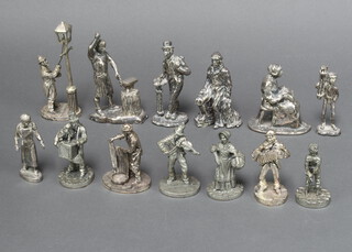 Five Royal Hampshire figures of street musicians and vendors and 8 others 