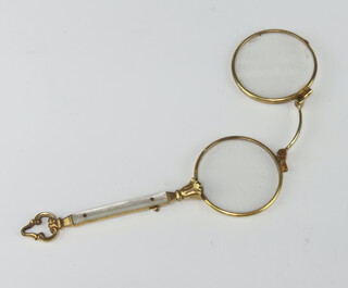 A pair of 19th Century gilt and tortoiseshell pince nez