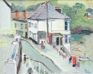 ** Fred Yates (1922-2008), oil on board signed and with MWFA label on verso "Fowey" 31cm x 39cm  ** PLEASE NOTE - Works by this artist may be subject to Artist's Resale Rights