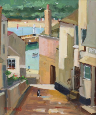 ** Eric Ward (born 1945), oil on board signed, Belgrave Gallery label on verso "Bethesda Hill, St Ives" 29cm x 24cm ** PLEASE NOTE - Works by this artist may be subject to Artist's Resale Rights