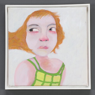 Siobhan Purdy, oil on canvas inscribed on verso "The Girl With Orange Hair" dated 2014 30cm x 30cm 