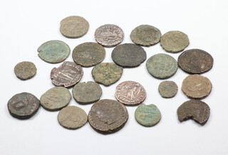 A collection of bronze Roman coins