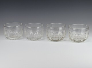Two pairs of Georgian cut glass finger bowls, 11cm
