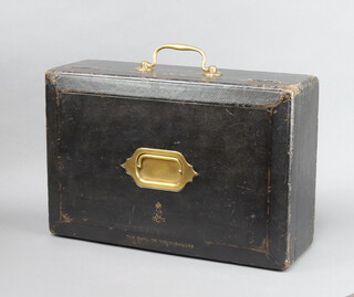 An Edward VII House of Lords despatch box by A Wickwar and Co, 6 Portland Square marked Earl of Donoughmore (Richard Henry Walter Hely-Hutchinson KP. PC 6th Earl, 1875-1948)  14cm h x 45cm w x 30cm d