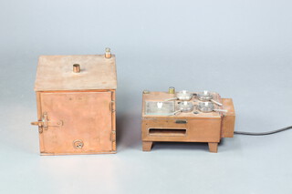 Baird & Tatlock of London, a copper and brass laboratory sterilizer 17cm x 36cm x 20cm and 1 other 30cm x 31cm x 31cm  