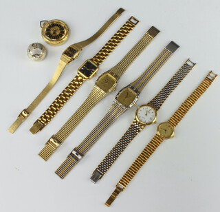 A lady's gilt cased Certina quartz wristwatch and minor watches