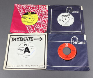 4 late 1960's 45 records to include, Who's Wrong by The Truth ( PYE records advance promo copy 7N 15998 ), Monkey Time by Golden Apples of the Sum ( Immediate Records IM 010 1F ), Mum and Dad by Pinkertons Colours ( Pye Records Advance Promo copy 7N 17327) and Alone Again Or by Love ( Elektra 2101-019 )