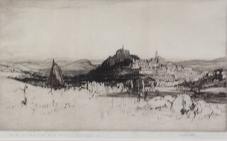 Malcolm Osborne (1880-1963) etching, signed in pencil, inscribed on verso Le Puy France 25cm x 41cm