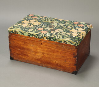 A 19th Century camphor box with upholstered hinged lid 34cm h x 72cm w x 45cm d 