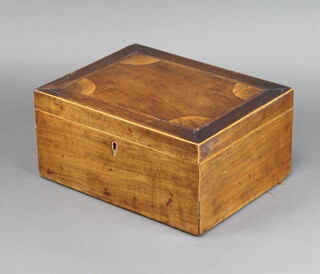 A 19th Century inlaid mahogany trinket box 13cm h x 28cm w x 22cm d 