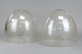 A pair of Victorian style clear glass garden cloches 30cm h x 31cm diam. 