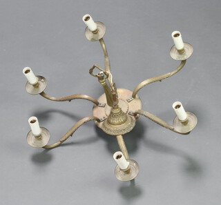 A 1950's gilt metal 6 light electrolier 32cm h x 69cm diam.