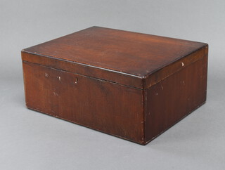 A 19th Century rectangular mahogany box with hinged lid 18cm x 42cm x 33cm 