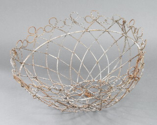 A circular wire work basket 20cm h x 42cm 
