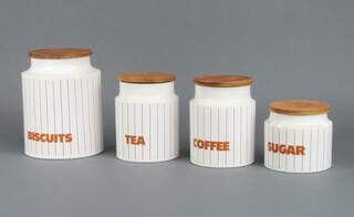 Four Hornsea storage jars - 2 coffee, sugar and biscuits 