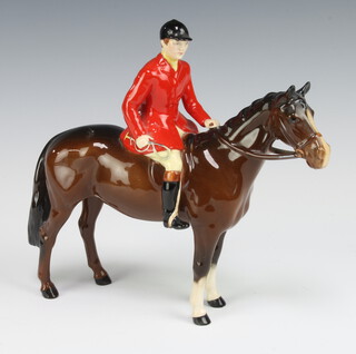 A Beswick figure - Huntsman 1501, style 2, brown gloss, modelled by Arthur Gredington 21cm (some very minor nibbles to the bottom of the horse's front hooves)
