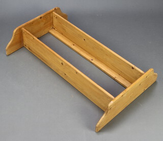A pine wall mounted 2 tier shelf 61cm x 92cm x 19cm 