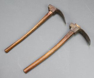 Gilpin, a First World War steel and beech Adze marked 1916 together with a military issue ditto marked Adze 1944 