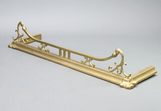 A 19th Century brass railed fire curb 27cm x 134cm w x 37cm d (side pieces missing) 