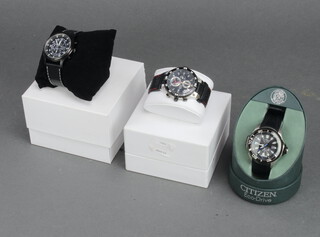 Three gentleman's wrist watches - Accurist, Seiko and Citizen, boxed