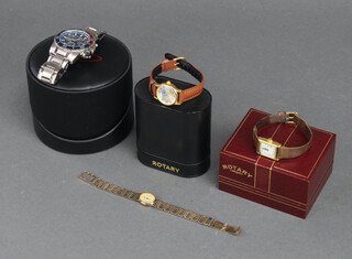 A lady's silver Rotary wristwatch, 2 other watches and 2 gentleman's watches 